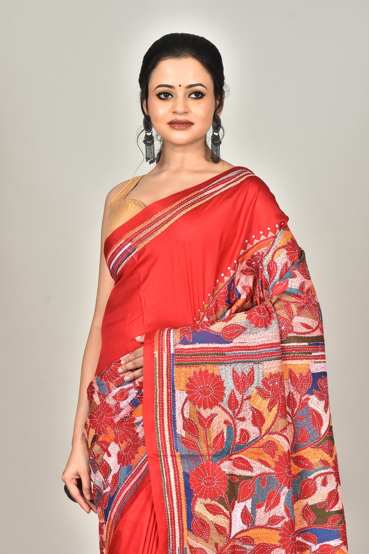 BANGALORE SILK KANTHA SAREE