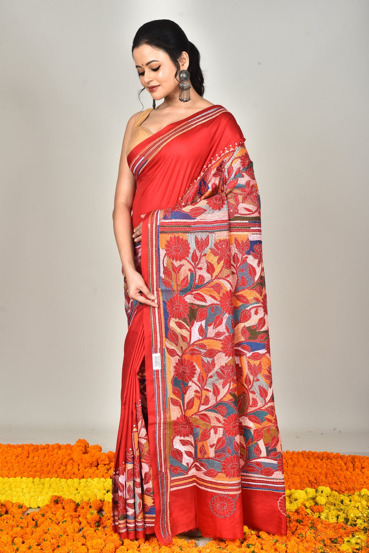 BANGALORE SILK KANTHA SAREE