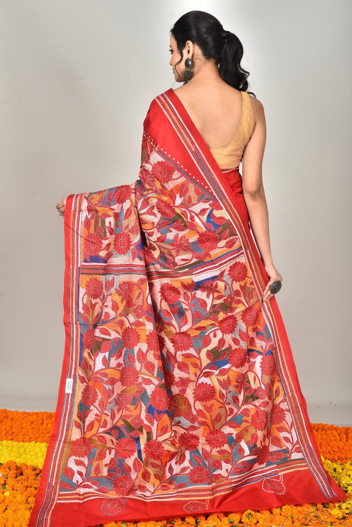 BANGALORE SILK KANTHA SAREE