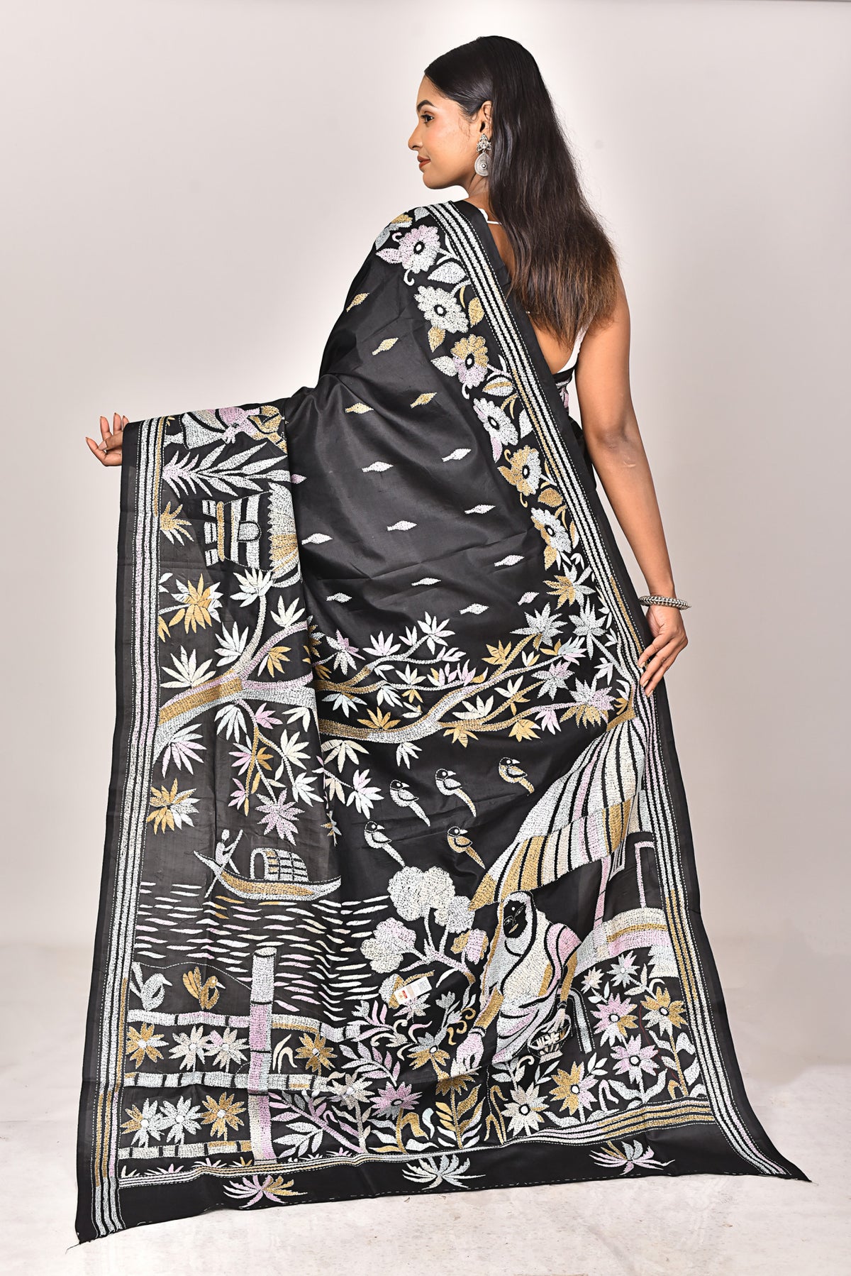 BANGALORE SILK KANTHA SAREE