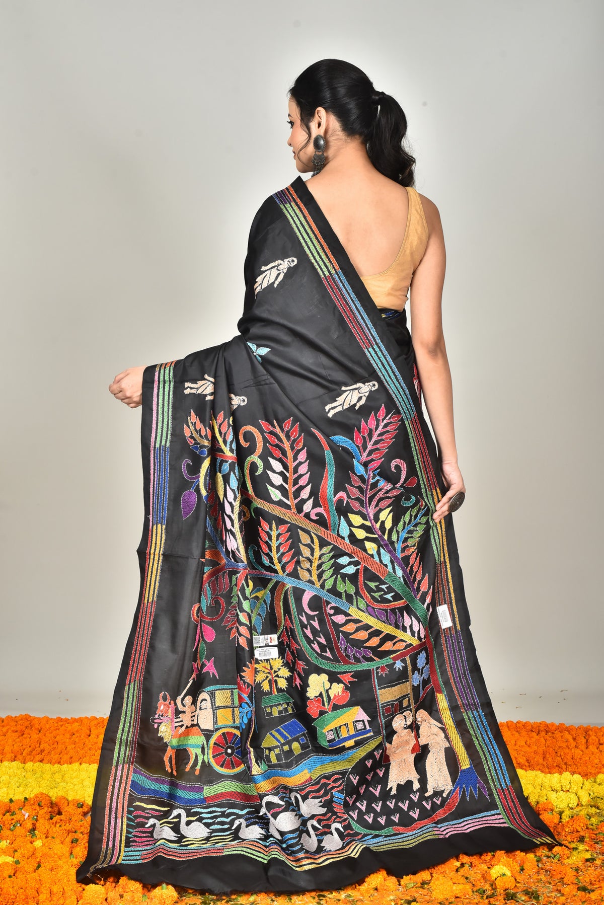 BANGALORE SILK KANTHA SAREE