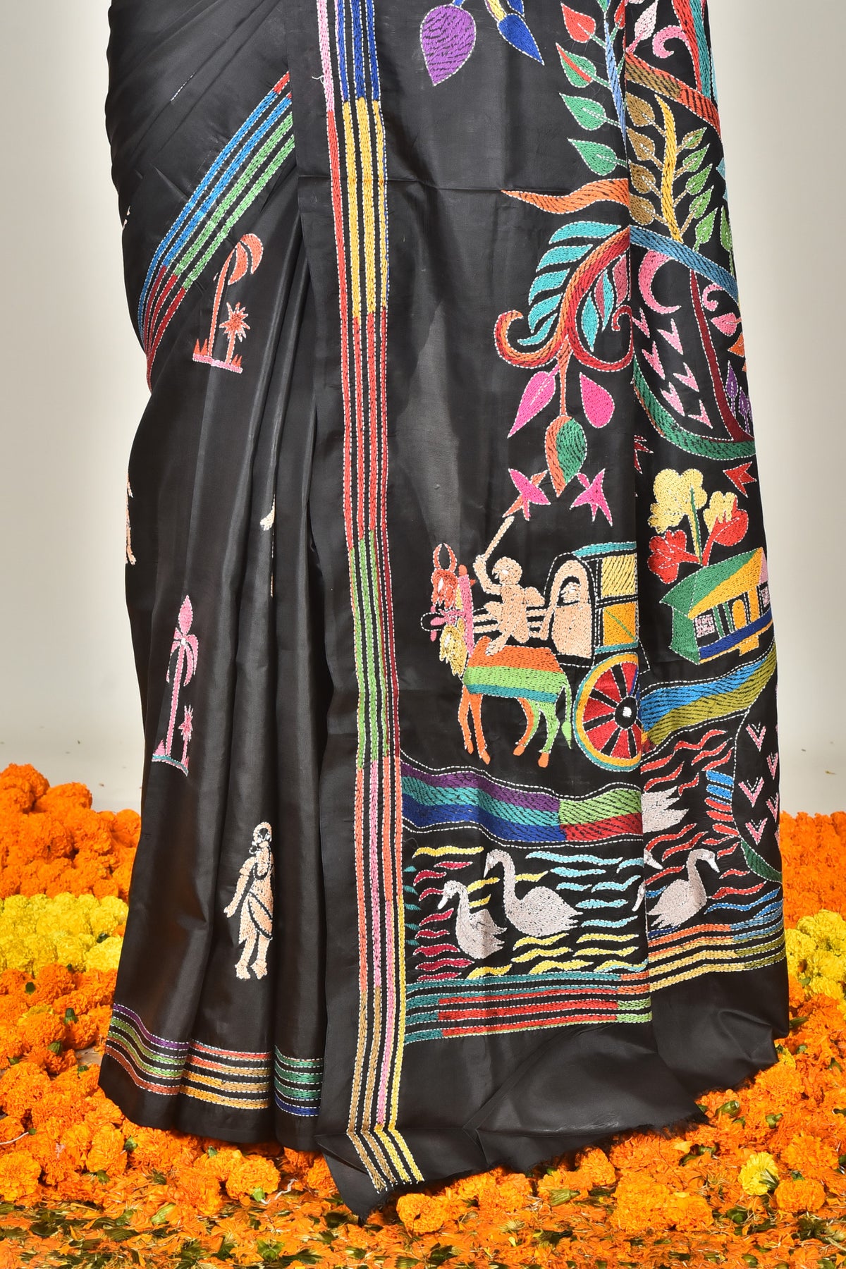 BANGALORE SILK KANTHA SAREE