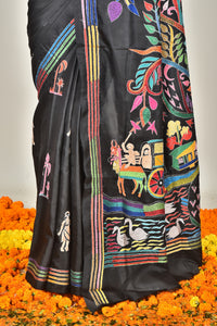 BANGALORE SILK KANTHA SAREE