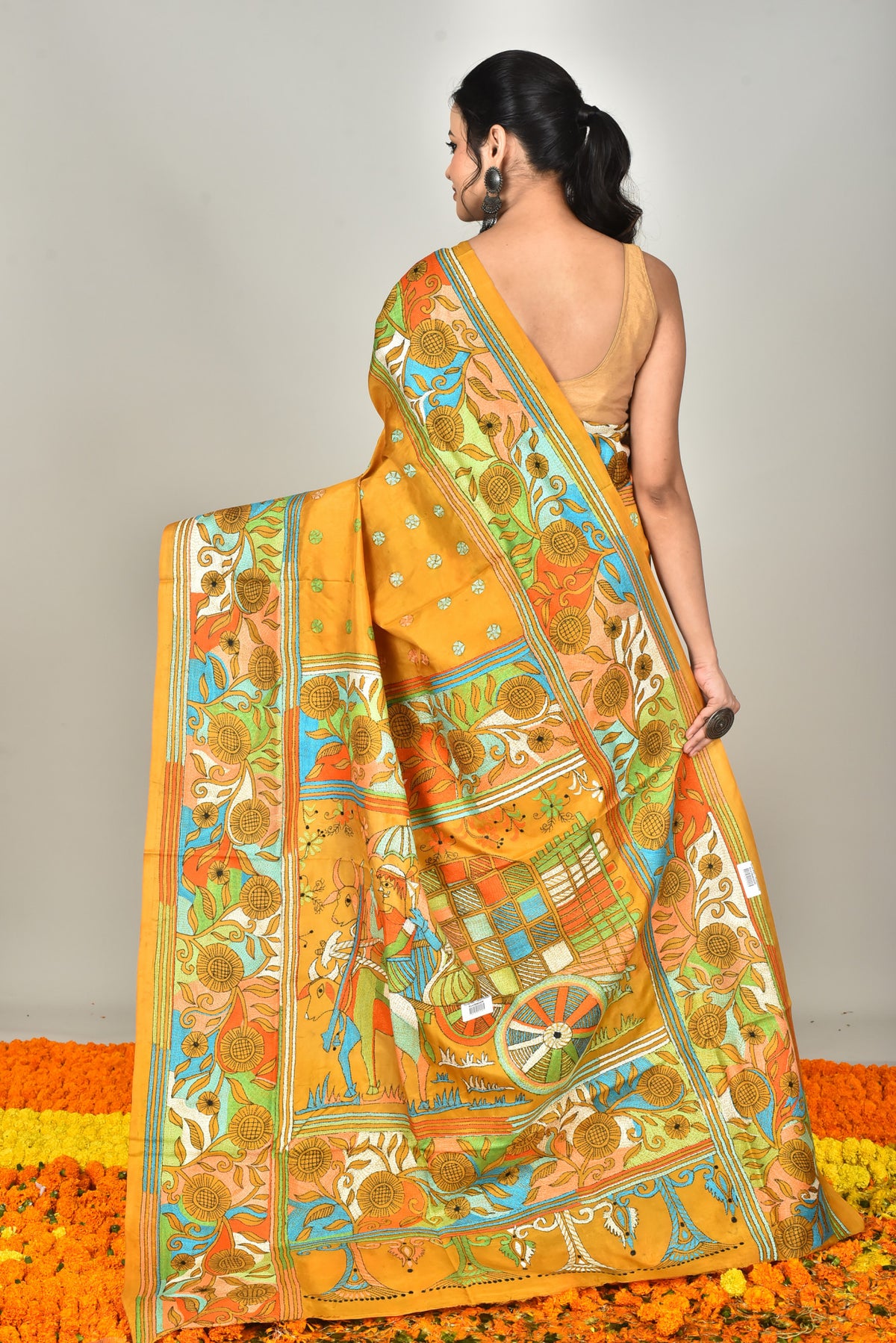 BANGALORE SILK KANTHA SAREE