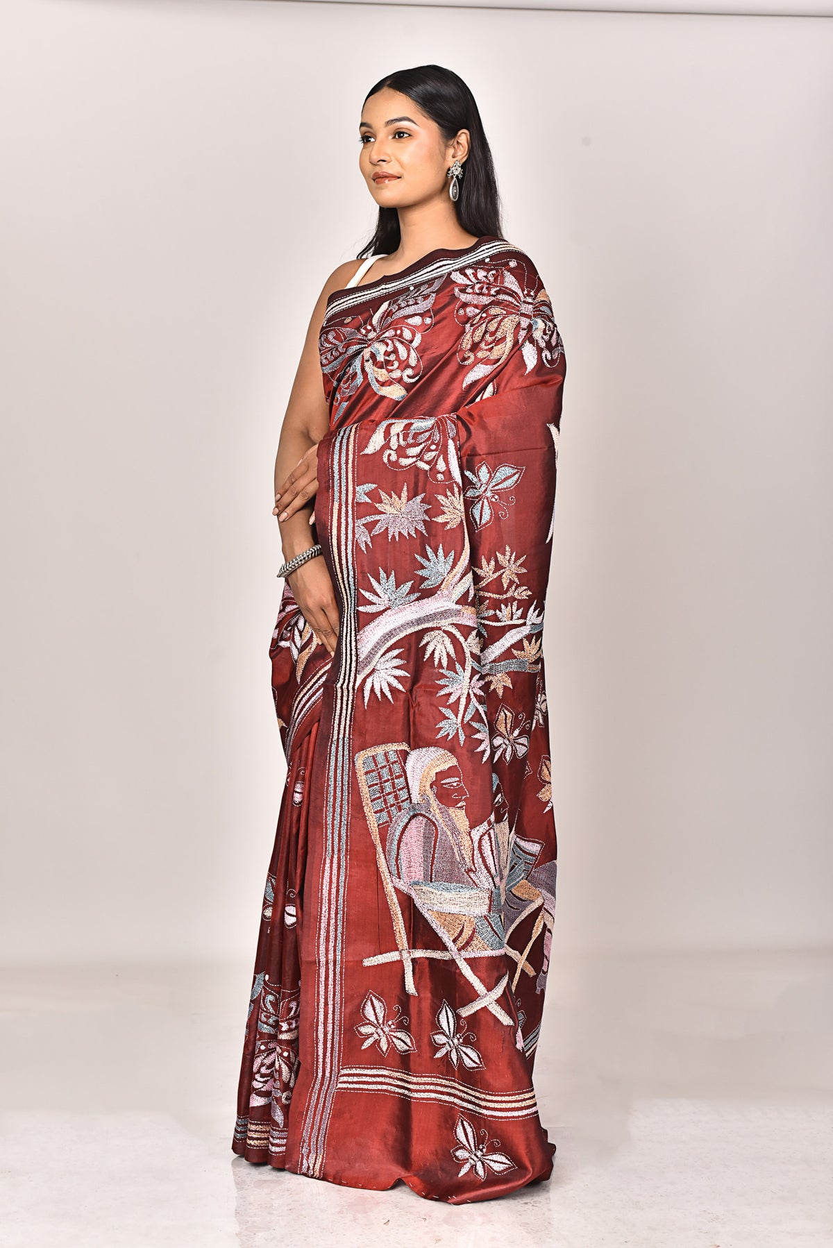 BANGALORE SILK KANTHA SAREE
