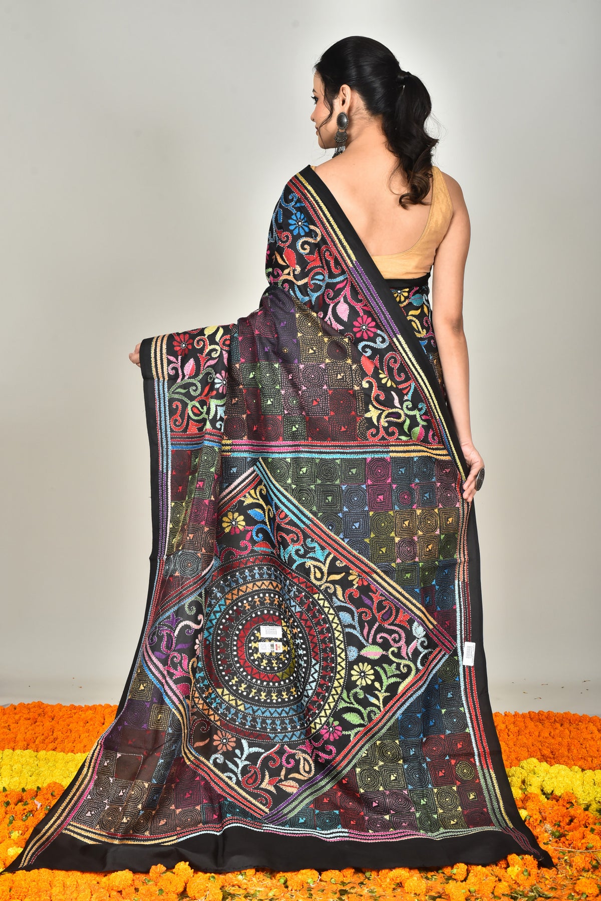 BANGALORE SILK KANTHA SAREE