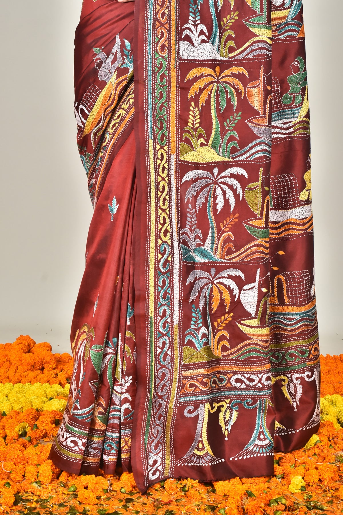 BANGALORE SILK KANTHA SAREE