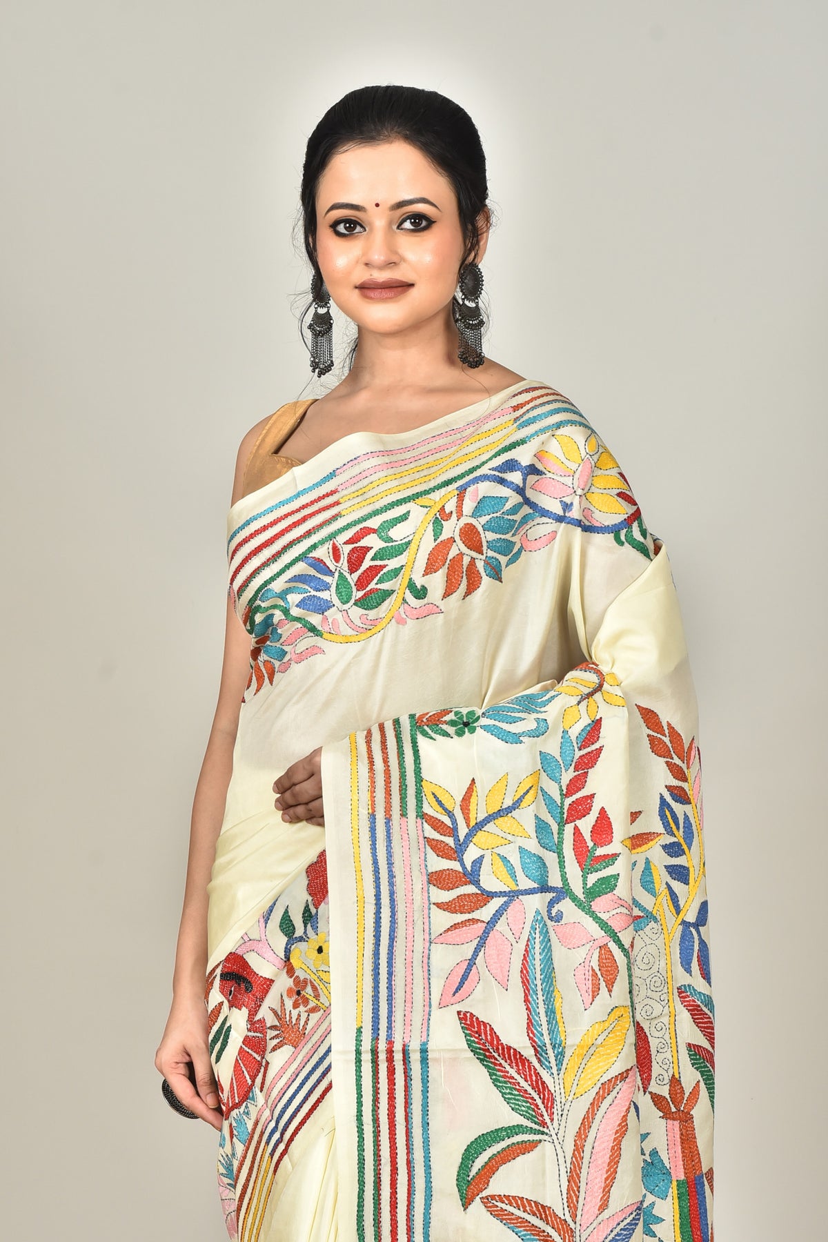 BANGALORE SILK KANTHA SAREE