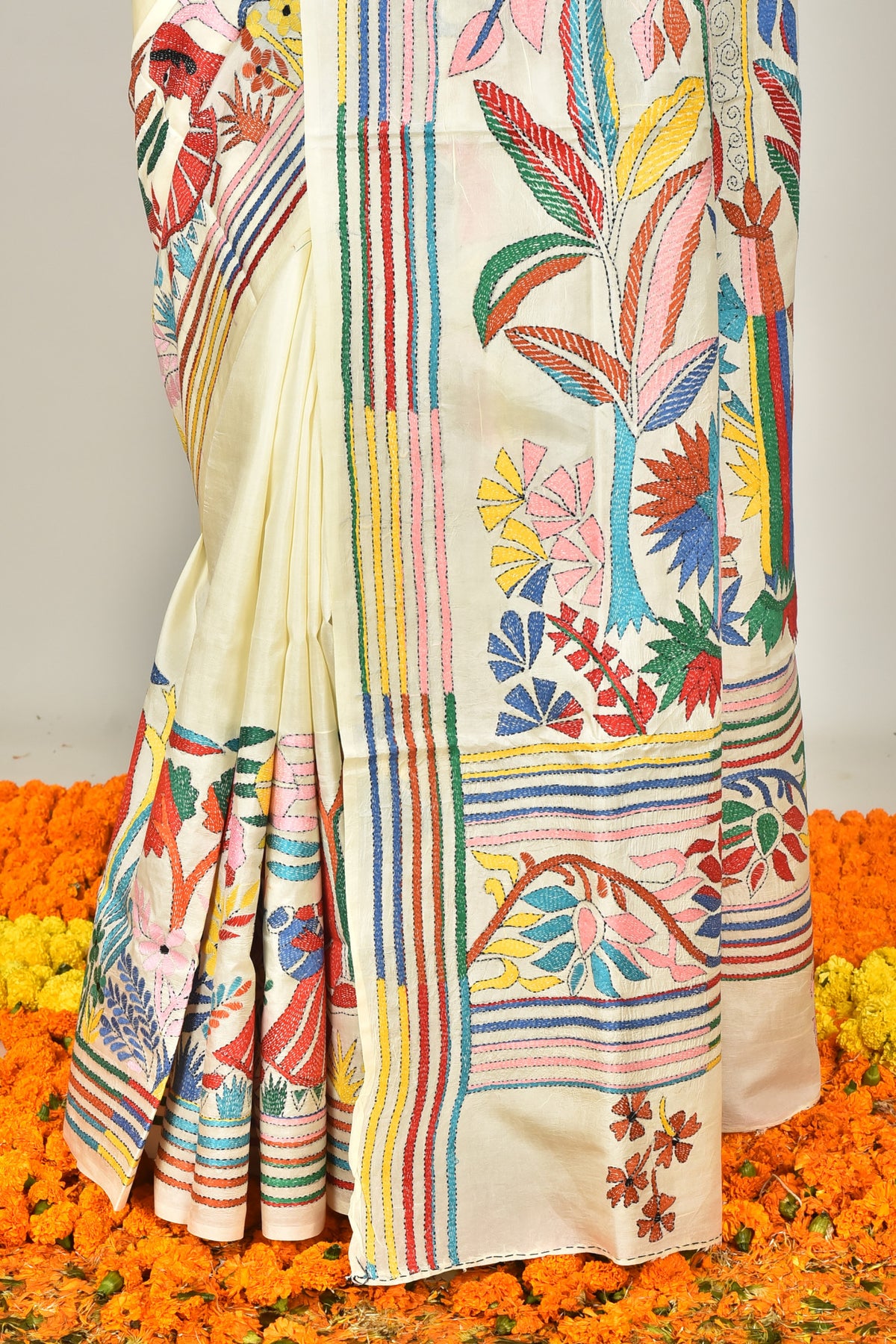 BANGALORE SILK KANTHA SAREE