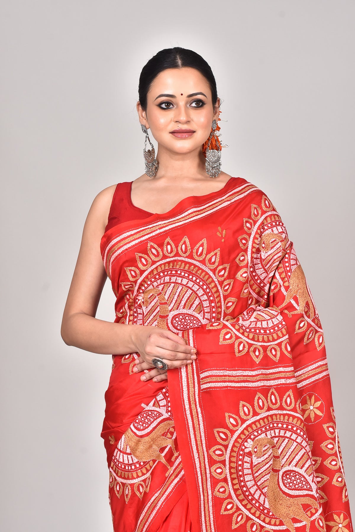 BANGALORE SILK REVERSE KANTHA SAREE
