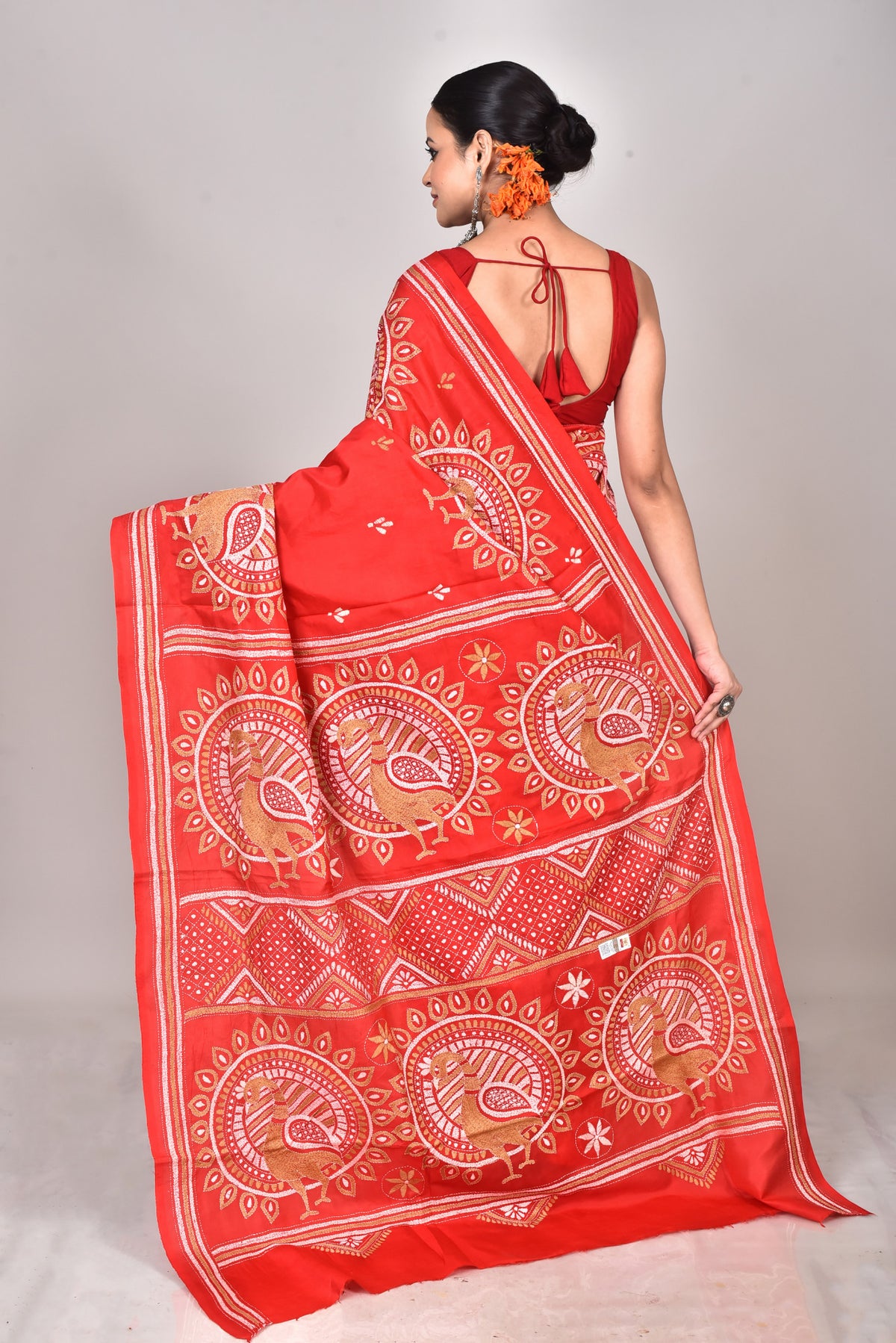 BANGALORE SILK REVERSE KANTHA SAREE