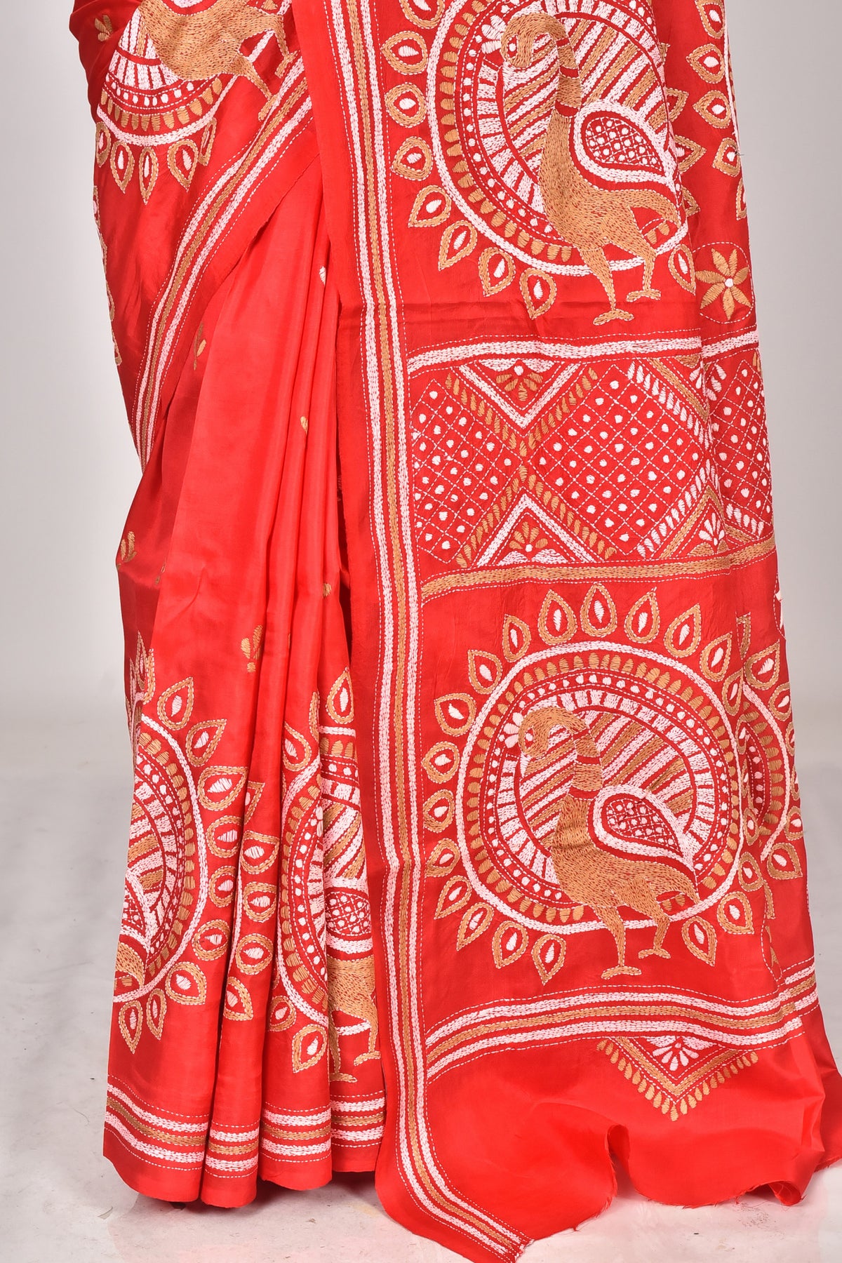 BANGALORE SILK REVERSE KANTHA SAREE