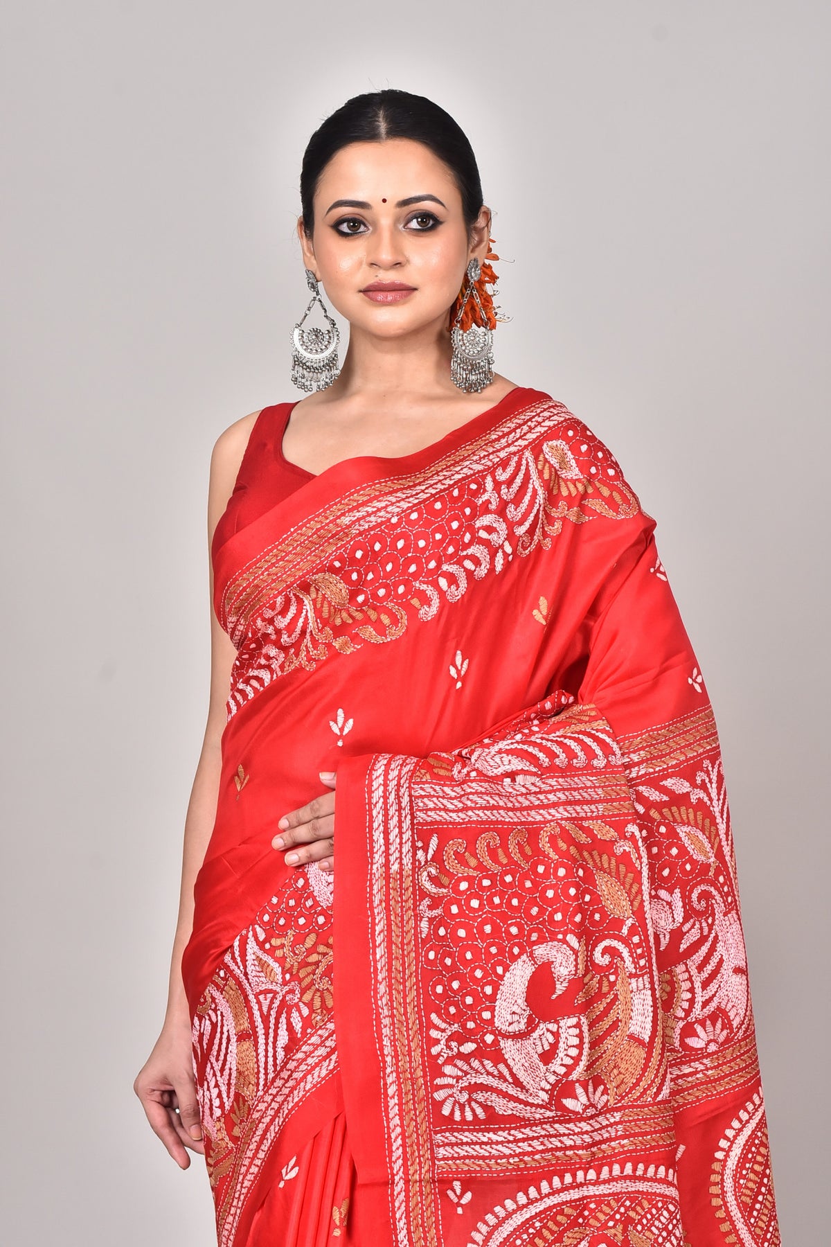 BANGALORE SILK REVERSE KANTHA SAREE