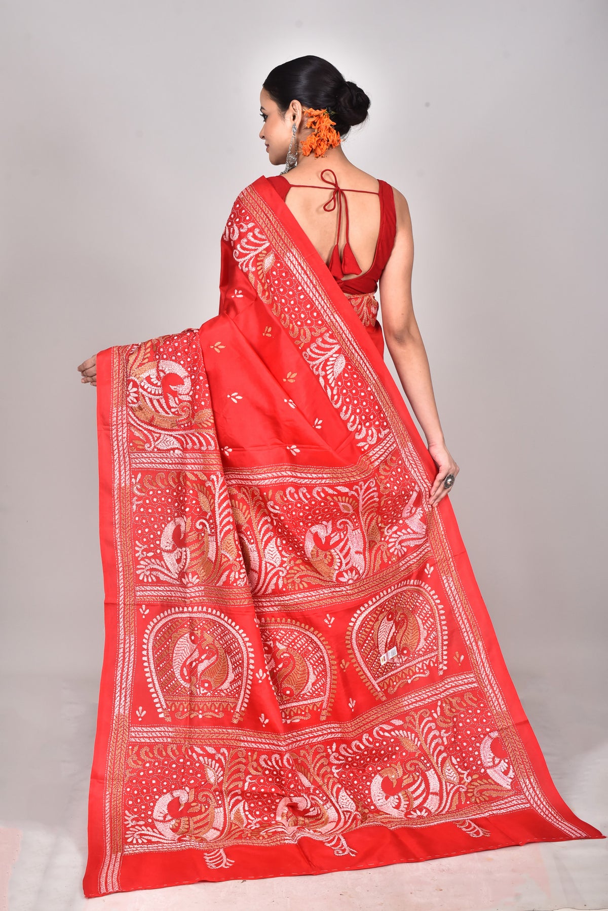 BANGALORE SILK REVERSE KANTHA SAREE
