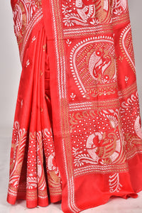 BANGALORE SILK REVERSE KANTHA SAREE