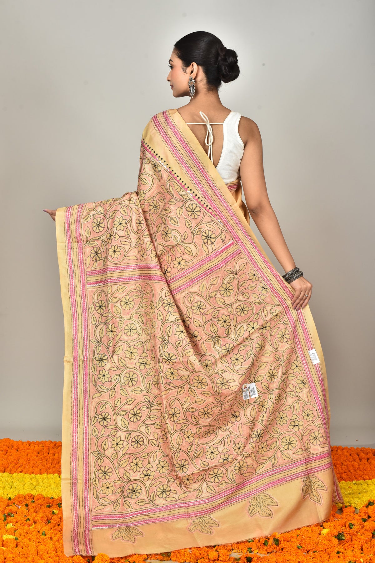 BANGALORE SILK REVERSE KANTHA SAREE