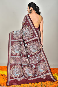 BANGALORE SILK REVERSE KANTHA SAREE