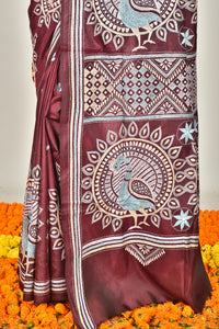 BANGALORE SILK REVERSE KANTHA SAREE