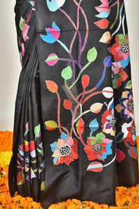 BANGALORE SILK REVERSE KANTHA SAREE
