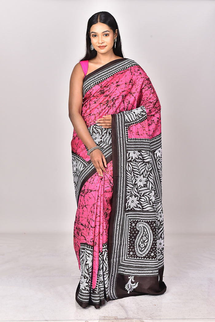 BATIK SILK KANTHA SAREE