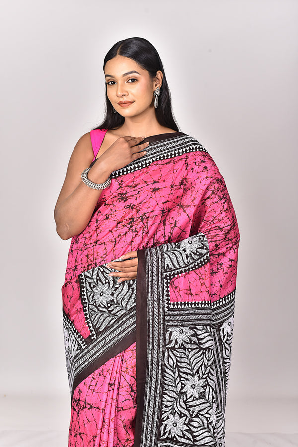 BATIK SILK KANTHA SAREE