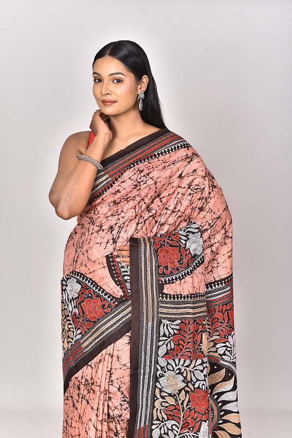 BATIK SILK KANTHA SAREE