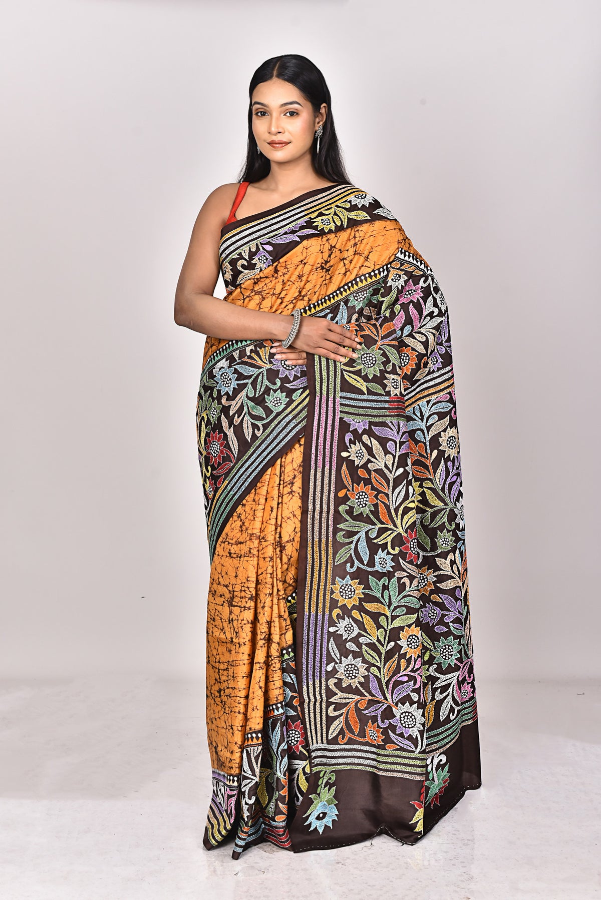 BATIK SILK KANTHA SAREE