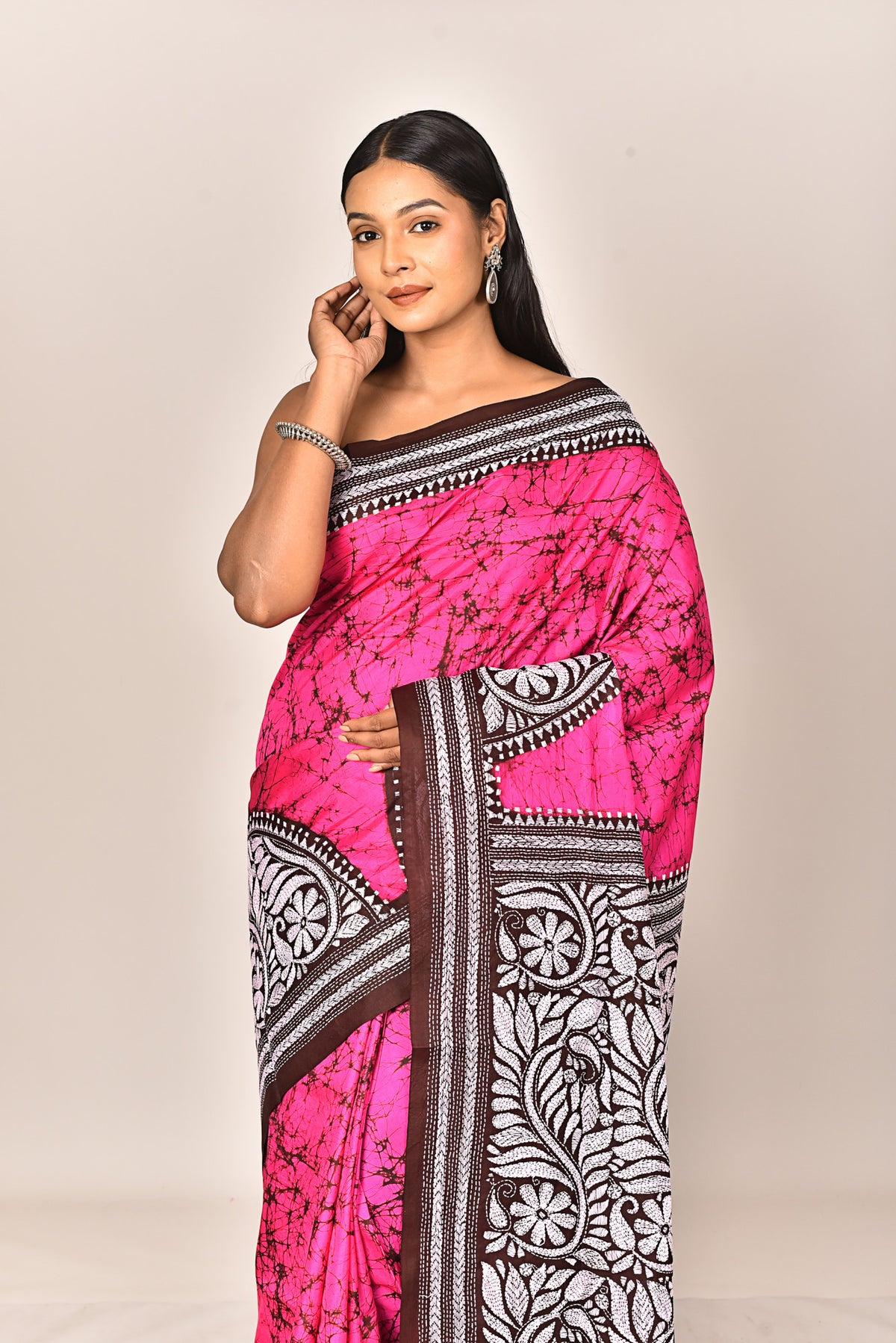 BATIK SILK KANTHA SAREE