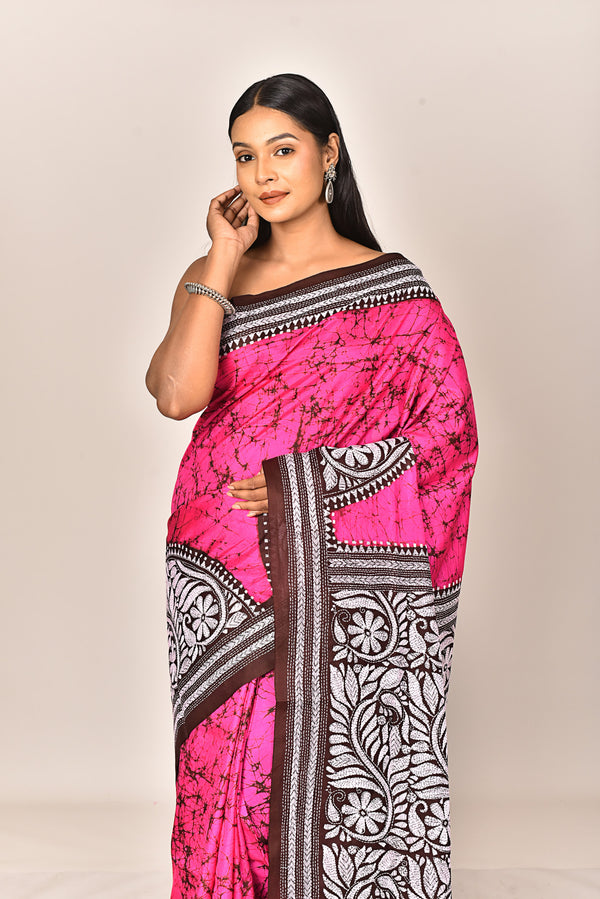 BATIK SILK KANTHA SAREE