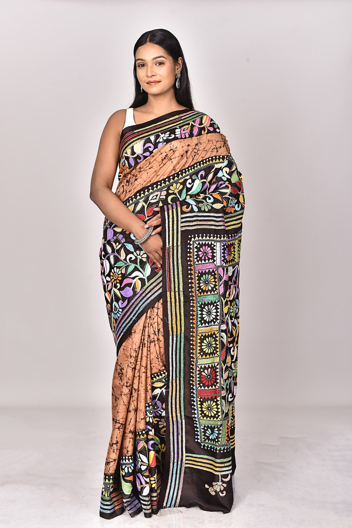 BATIK SILK KANTHA SAREE