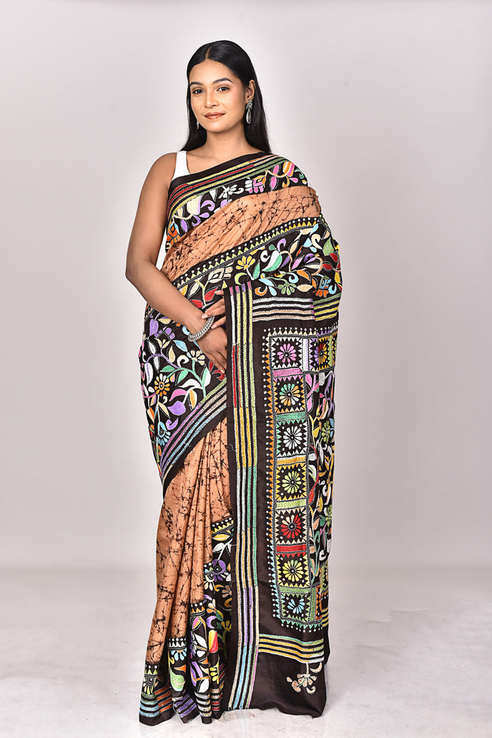 BATIK SILK KANTHA SAREE