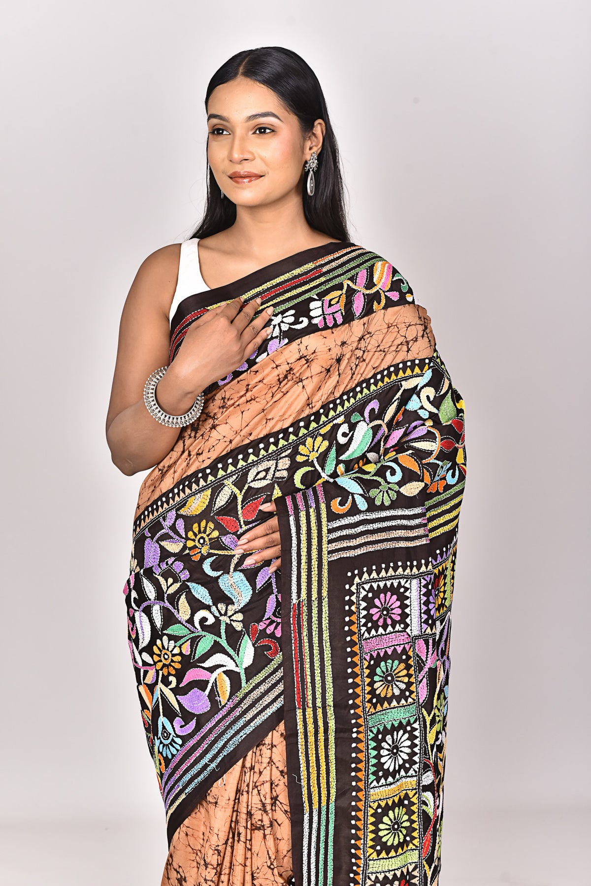 BATIK SILK KANTHA SAREE