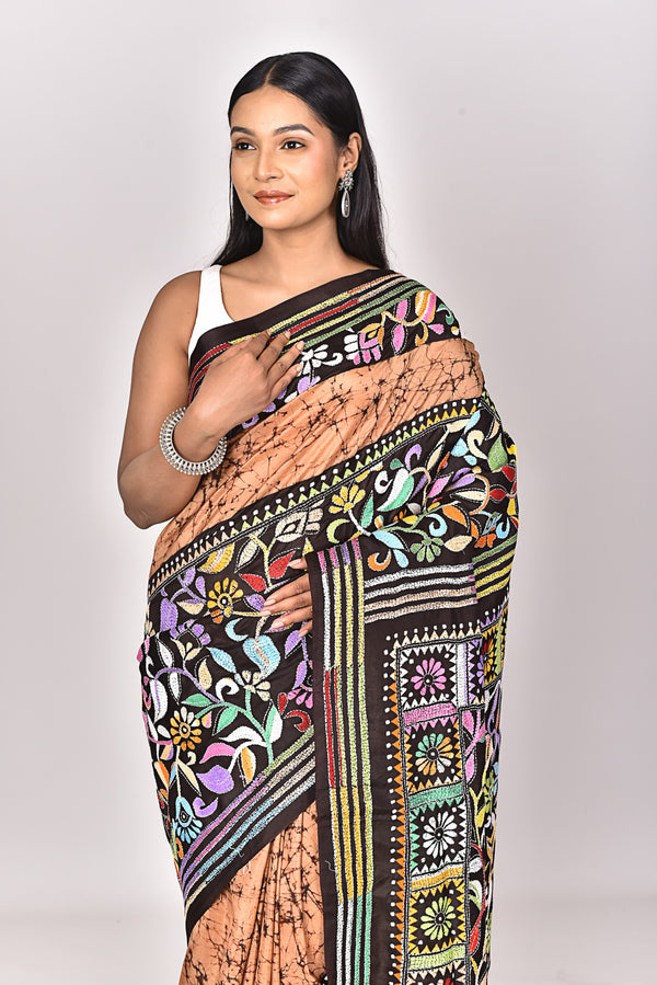 BATIK SILK KANTHA SAREE