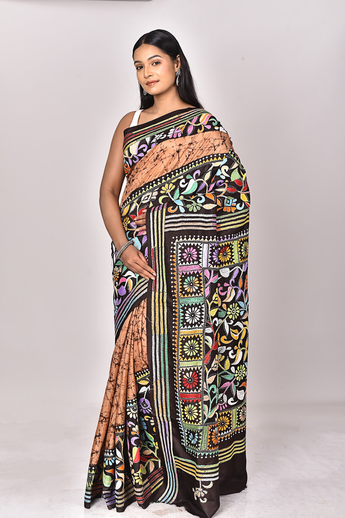 BATIK SILK KANTHA SAREE