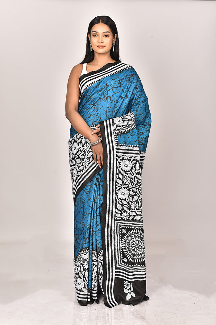 BATIK SILK KANTHA SAREE