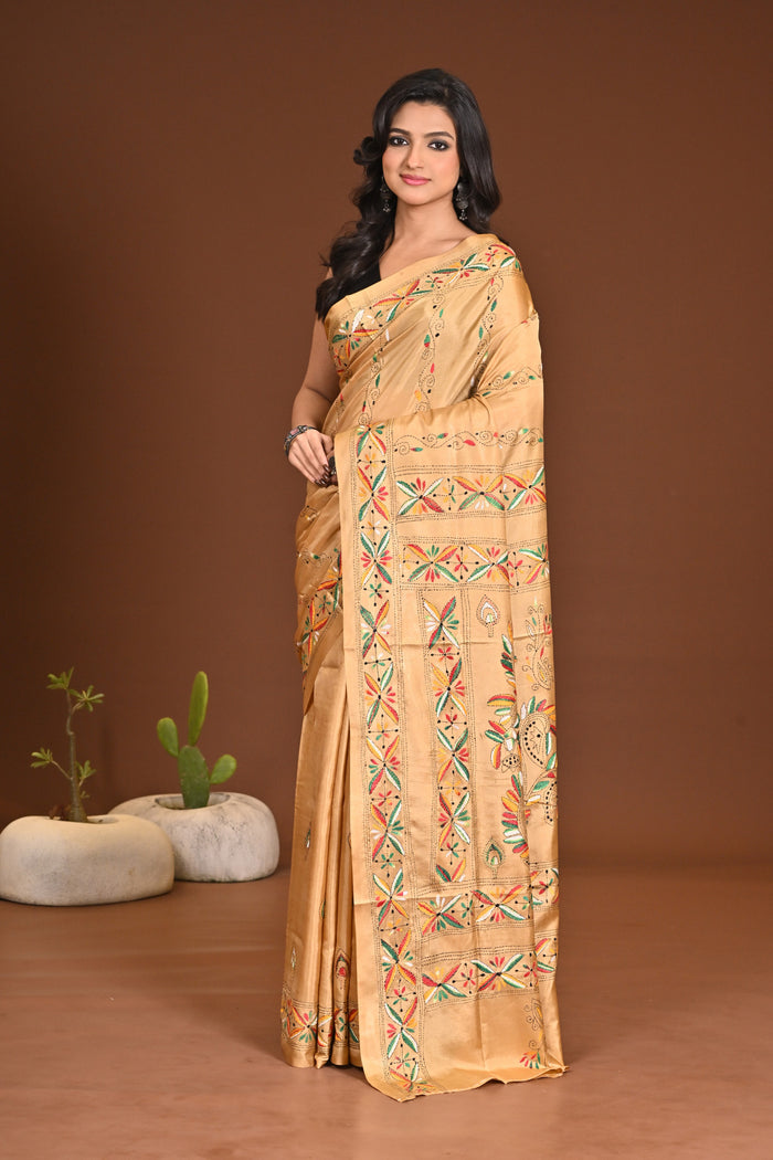 BLENDED SILK KANTHA SAREE