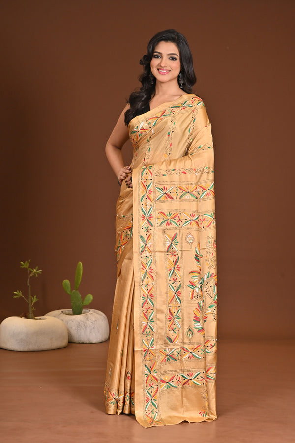 BLENDED SILK KANTHA SAREE