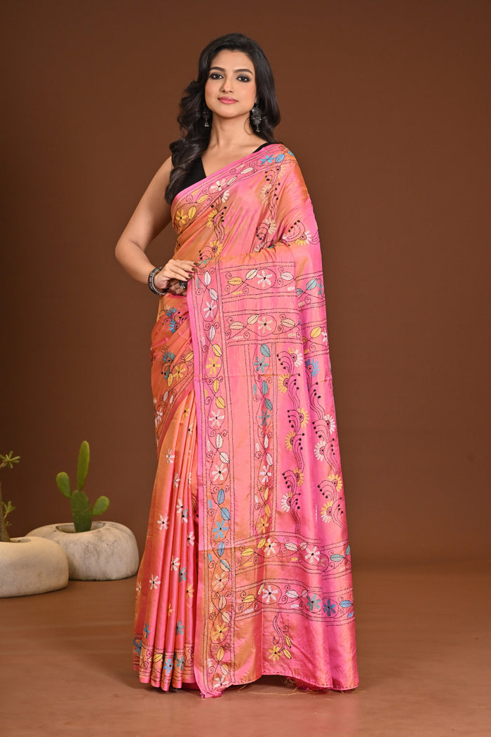 BLENDED SILK KANTHA SAREE