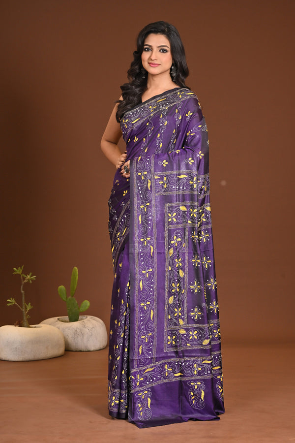 BLENDED SILK KANTHA SAREE