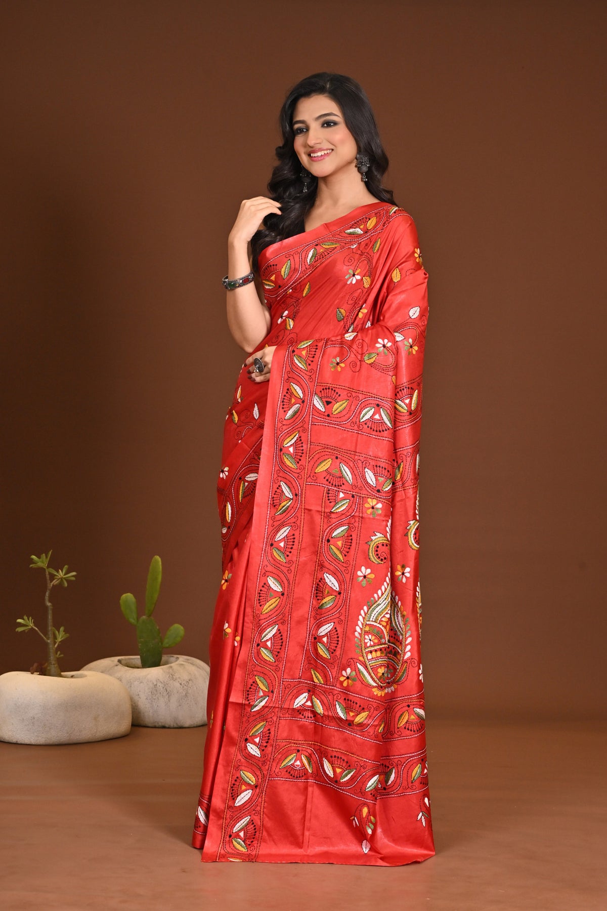 BLENDED SILK KANTHA SAREE