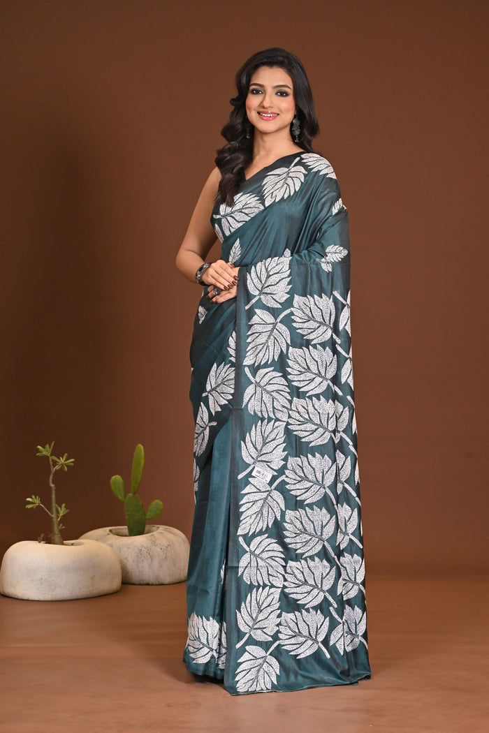 BLENDED SILK KANTHA SAREE
