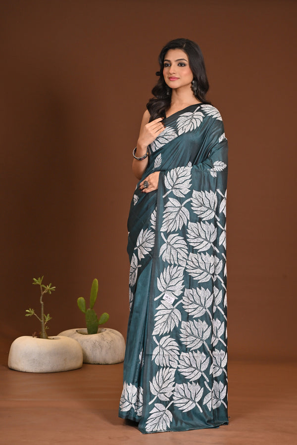 BLENDED SILK KANTHA SAREE
