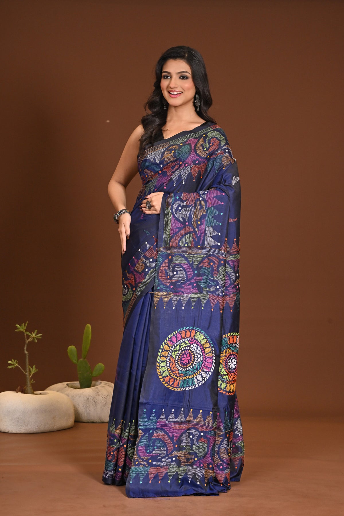 BLENDED SILK KANTHA SAREE