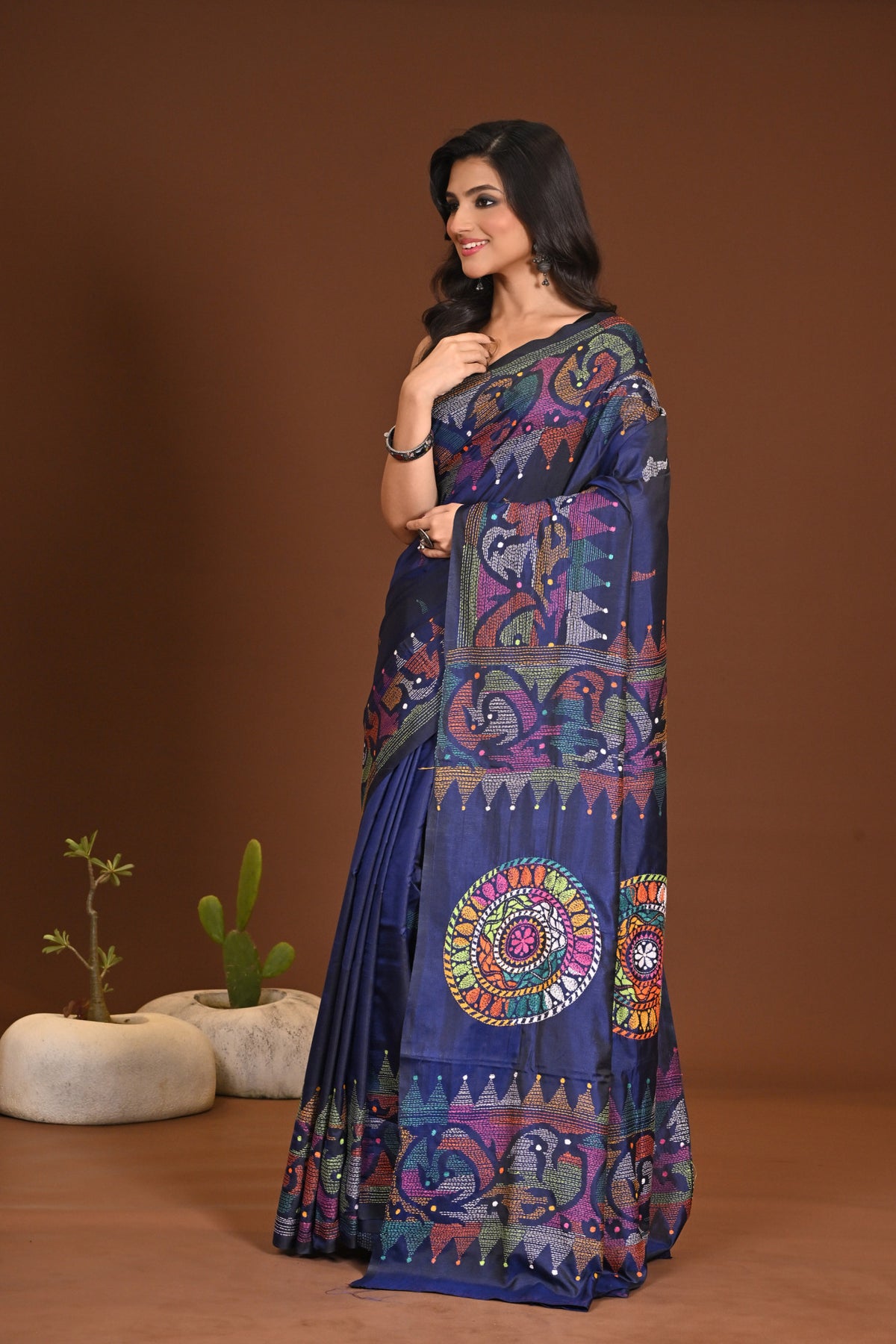 BLENDED SILK KANTHA SAREE
