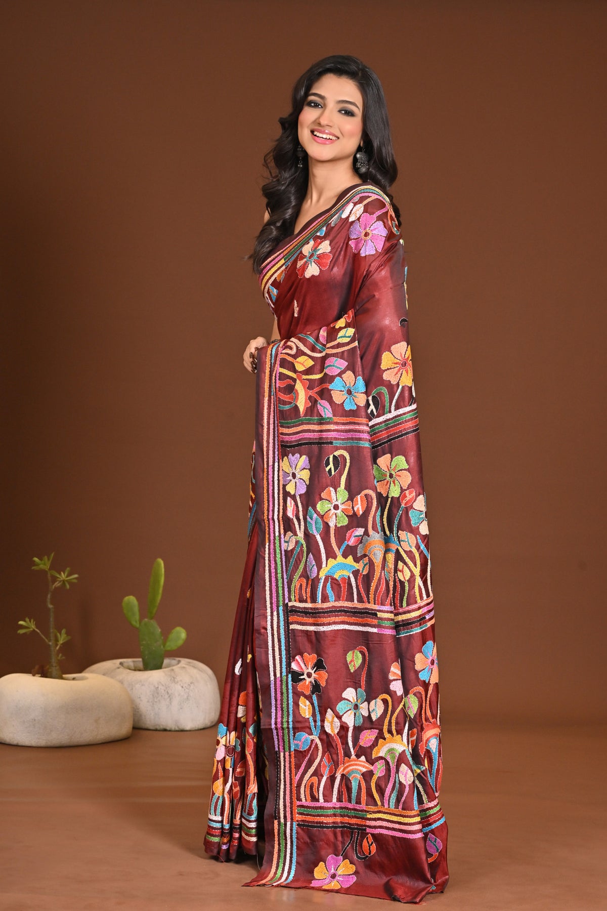 BLENDED SILK KANTHA SAREE
