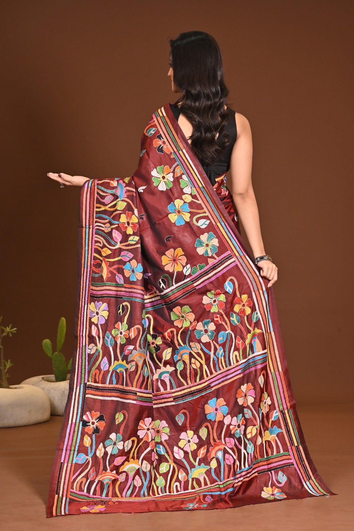 BLENDED SILK KANTHA SAREE
