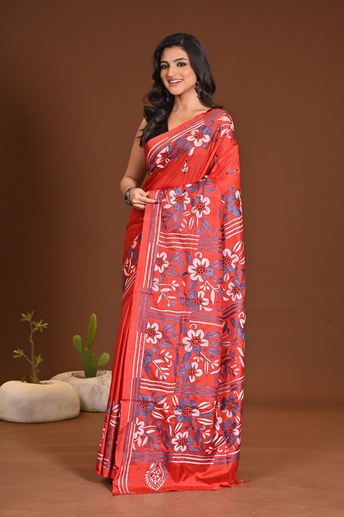 BLENDED SILK KANTHA SAREE