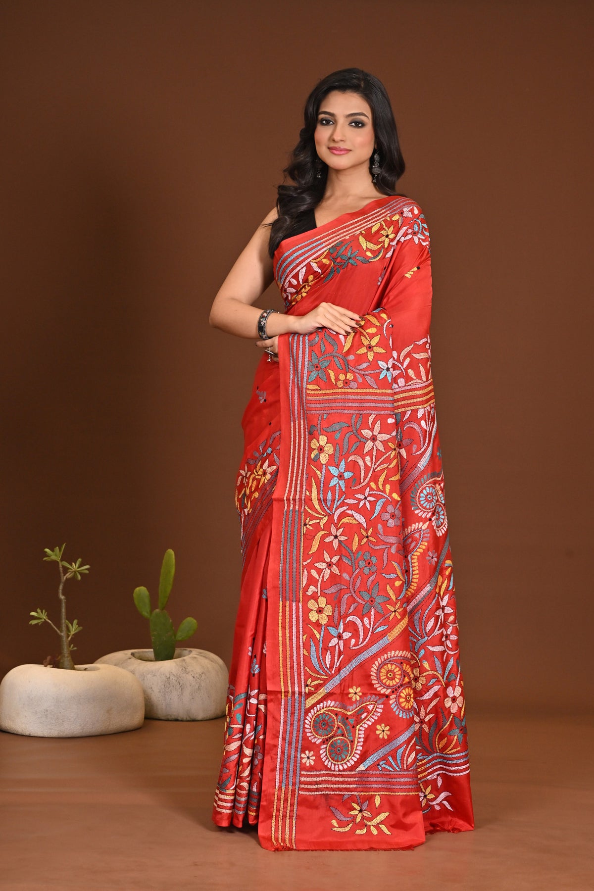 BLENDED SILK KANTHA SAREE