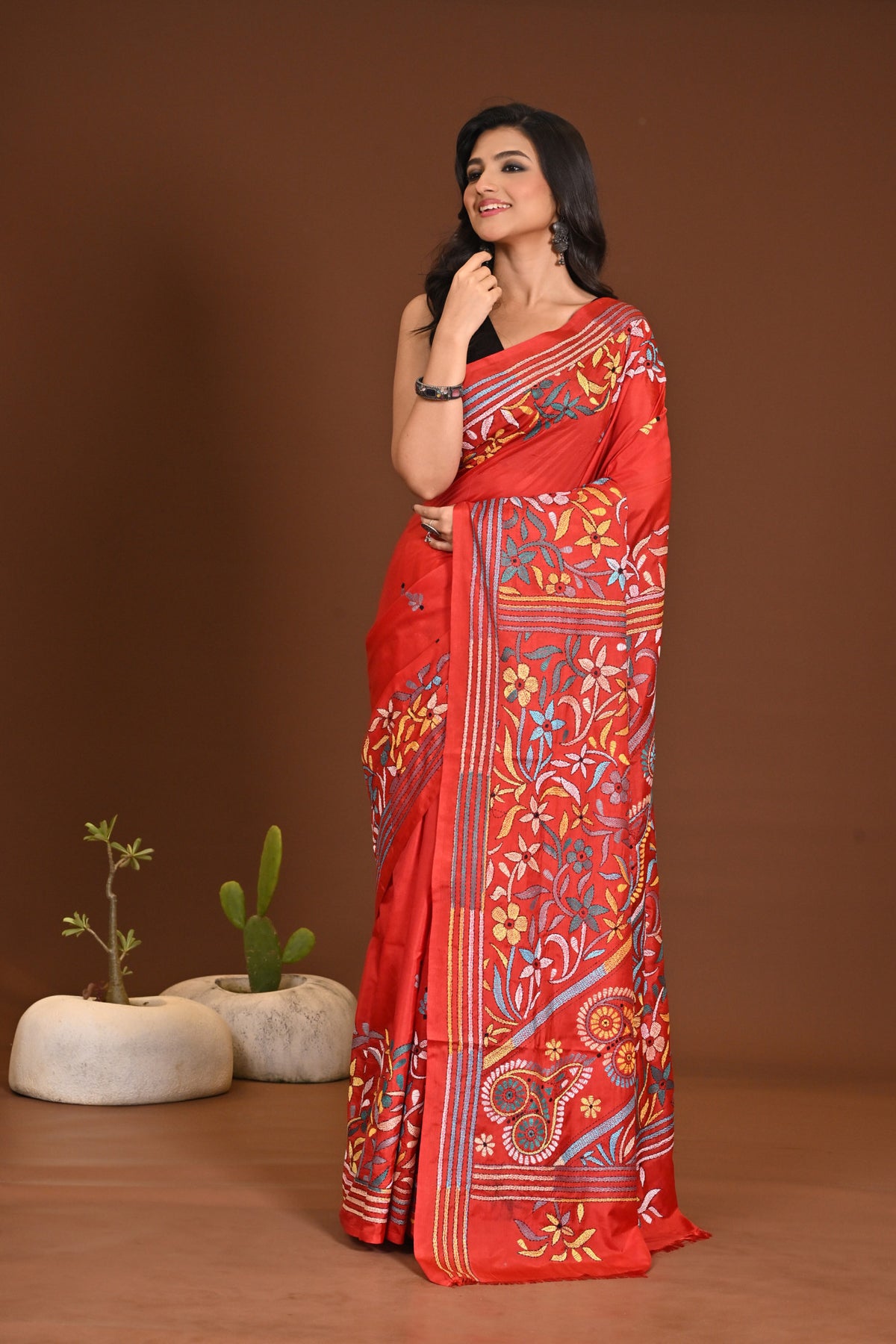 BLENDED SILK KANTHA SAREE