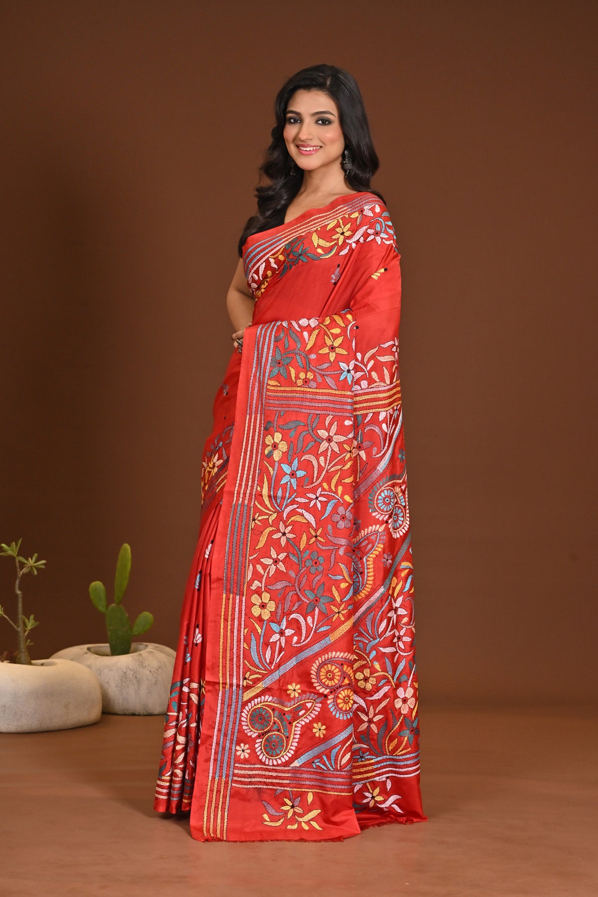 BLENDED SILK KANTHA SAREE